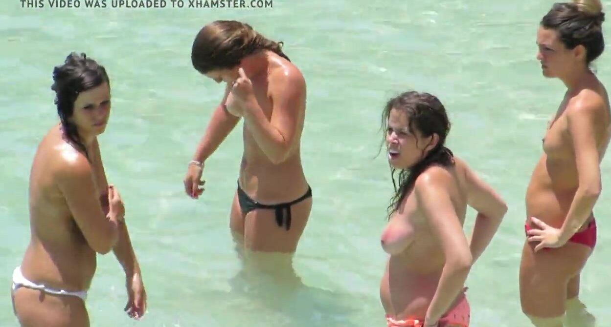 Topless beach girls