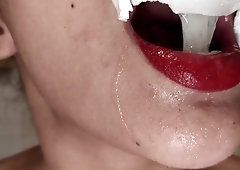 Budweiser reccomend soft lips spit boobs tongue