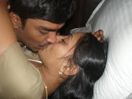 Indian couple kissing