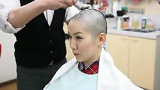 Naked japanese girl shave head