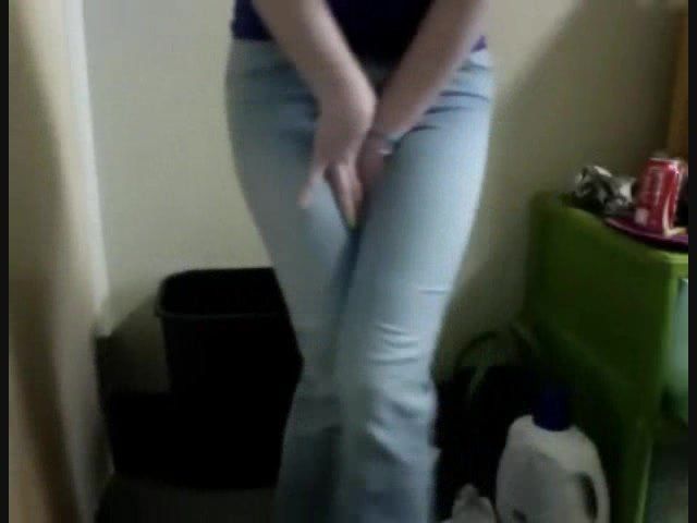 Girl pants pissing