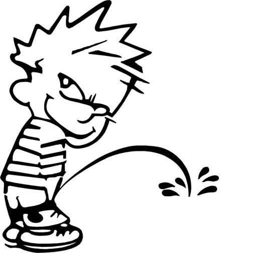 Calvin peeing animated gif