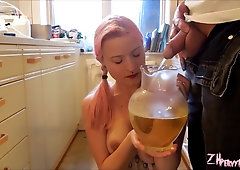 best of Drinking threesome piss
